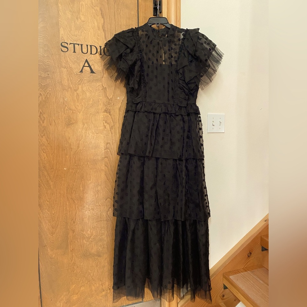 Hunter Bell Annabel Dress Black Silk Size 6